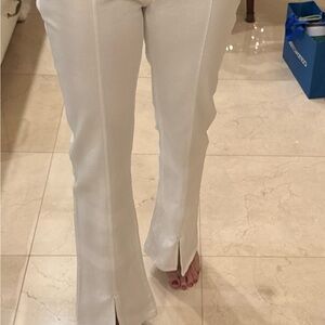 7 For All Mankind Cream Flare Pants